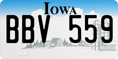 IA license plate BBV559