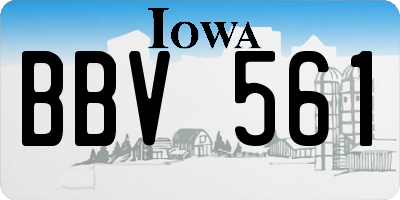IA license plate BBV561