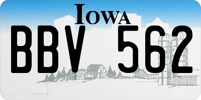 IA license plate BBV562