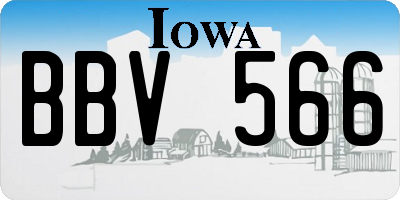 IA license plate BBV566