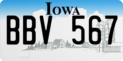 IA license plate BBV567