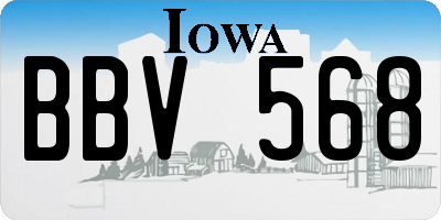 IA license plate BBV568