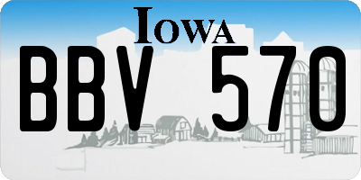 IA license plate BBV570