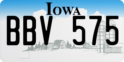 IA license plate BBV575