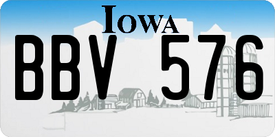 IA license plate BBV576