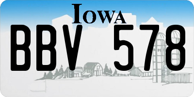 IA license plate BBV578