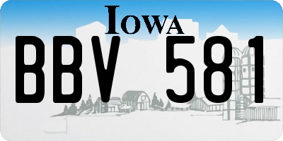 IA license plate BBV581