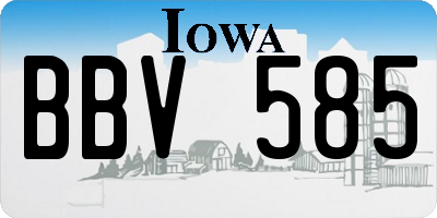 IA license plate BBV585