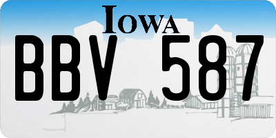 IA license plate BBV587