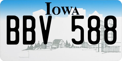 IA license plate BBV588