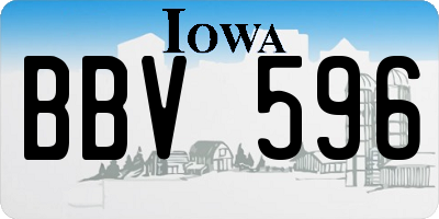 IA license plate BBV596