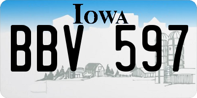 IA license plate BBV597