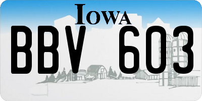 IA license plate BBV603