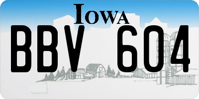 IA license plate BBV604