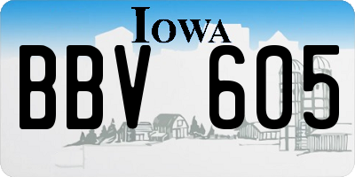 IA license plate BBV605
