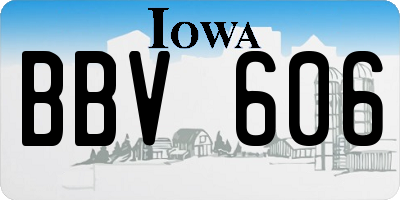 IA license plate BBV606