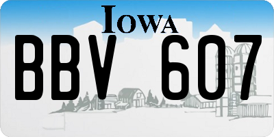 IA license plate BBV607