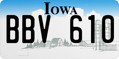 IA license plate BBV610