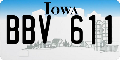 IA license plate BBV611