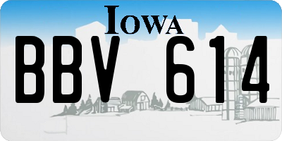IA license plate BBV614