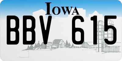 IA license plate BBV615