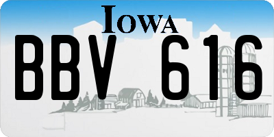 IA license plate BBV616