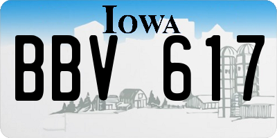 IA license plate BBV617