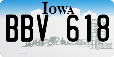 IA license plate BBV618