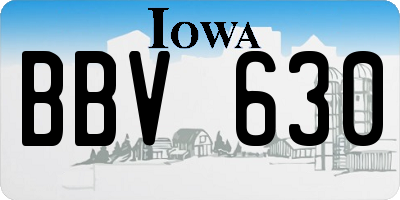 IA license plate BBV630