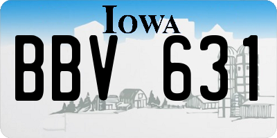 IA license plate BBV631