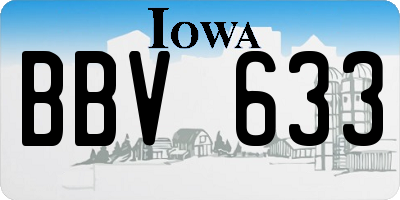 IA license plate BBV633