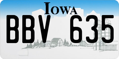 IA license plate BBV635