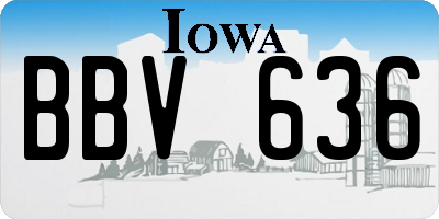IA license plate BBV636