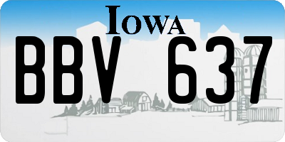 IA license plate BBV637
