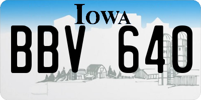 IA license plate BBV640