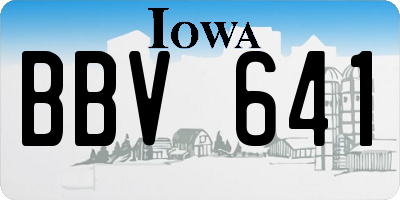 IA license plate BBV641