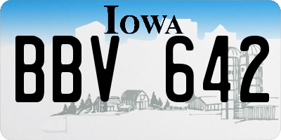 IA license plate BBV642