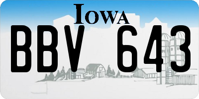 IA license plate BBV643