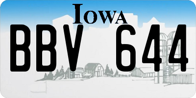 IA license plate BBV644