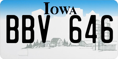 IA license plate BBV646