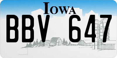 IA license plate BBV647