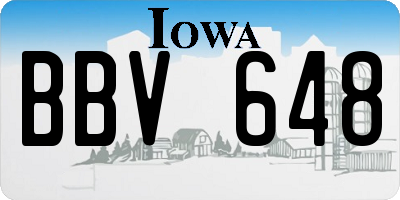 IA license plate BBV648