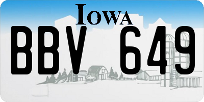 IA license plate BBV649