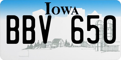 IA license plate BBV650