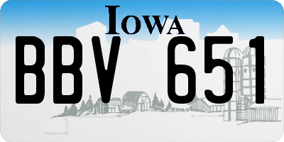 IA license plate BBV651
