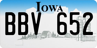 IA license plate BBV652