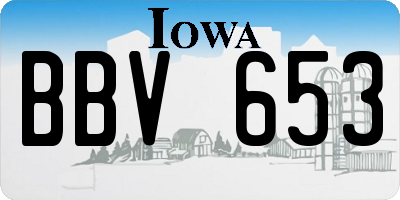 IA license plate BBV653