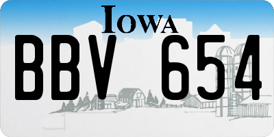 IA license plate BBV654