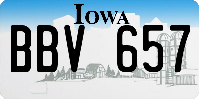 IA license plate BBV657