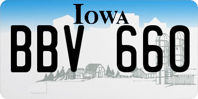 IA license plate BBV660